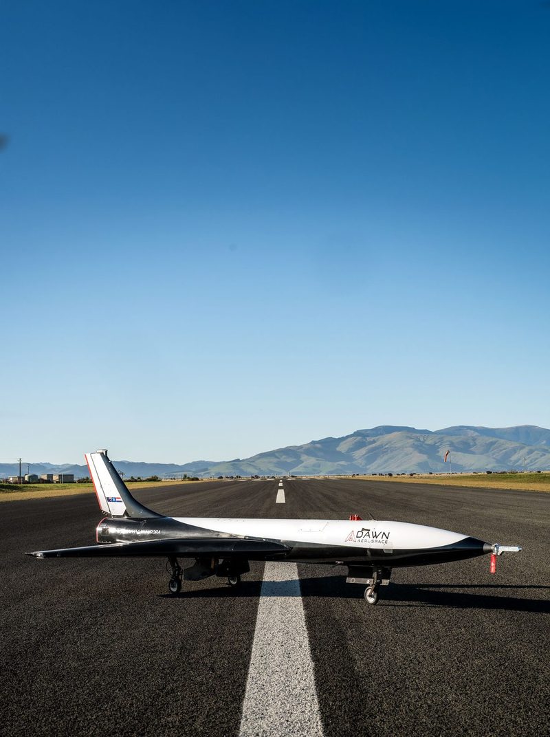 The Dawn Aerospace Mk-II Aurora on a runway at a South Island aerodrome