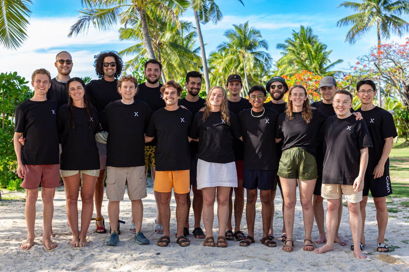The VXT team in matching black T-shirts