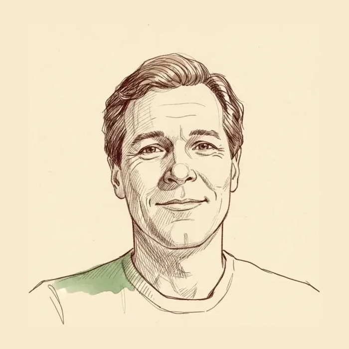 Hand-drawn portrait of Glen Anderson, Partner at NZVC