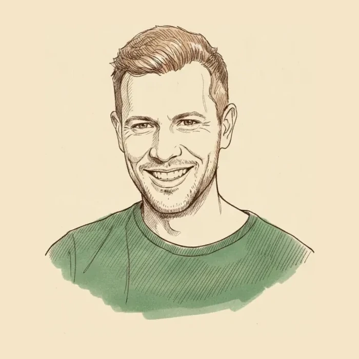 Hand-drawn portrait of Hendrik Remigereau, General Partner at NZVC