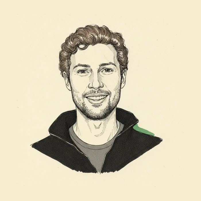 Hand-drawn portrait of Mark Pavlyukovskyy, General Partner at NZVC