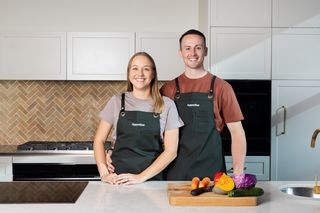 Elise and Toby Hilliam in a kitchen