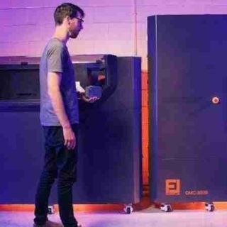 David Moodie at a Foundry Lab casting machine